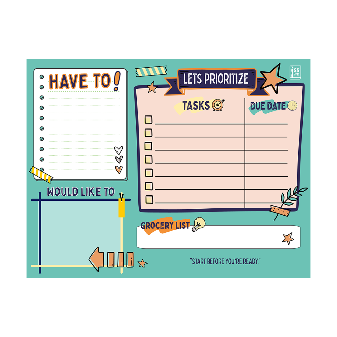 Daily Tasks & Priorities Notepad